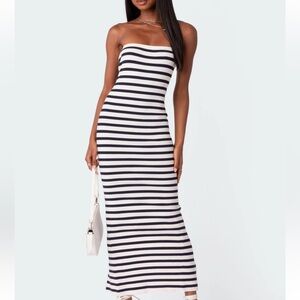 Edikted Knit Back Slitted Maxi Dress